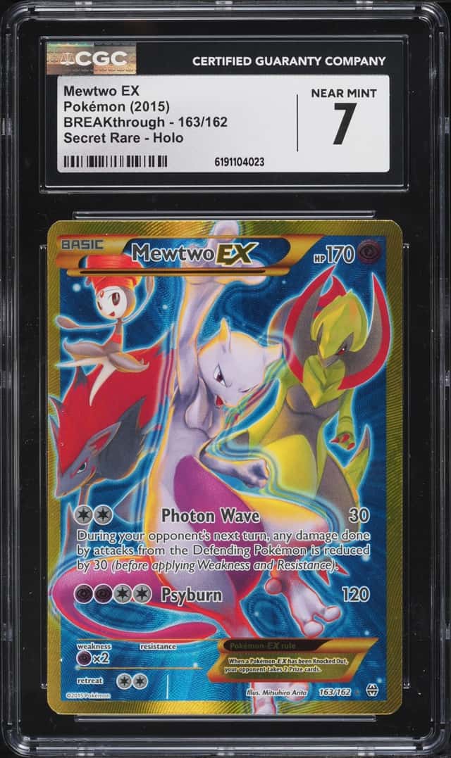 2015 Pokemon XY BREAKthrough SEC Mewtwo EX #163 CGC 7 NRMT