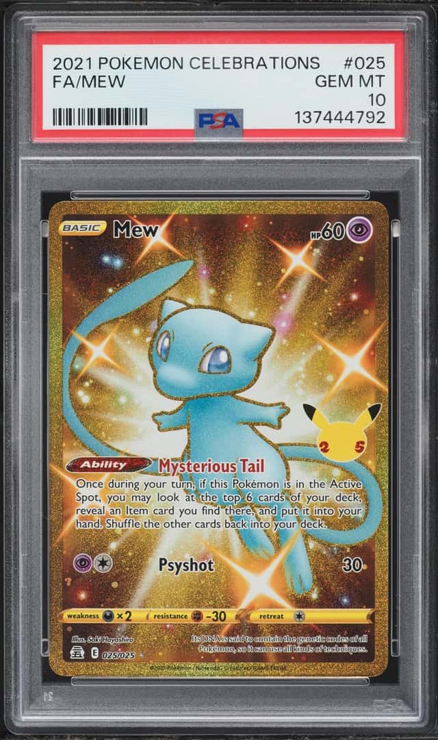 2021 Pokemon Sword & Shield Celebrations Gold Rare Mew #25 PSA 10 GEM MINT