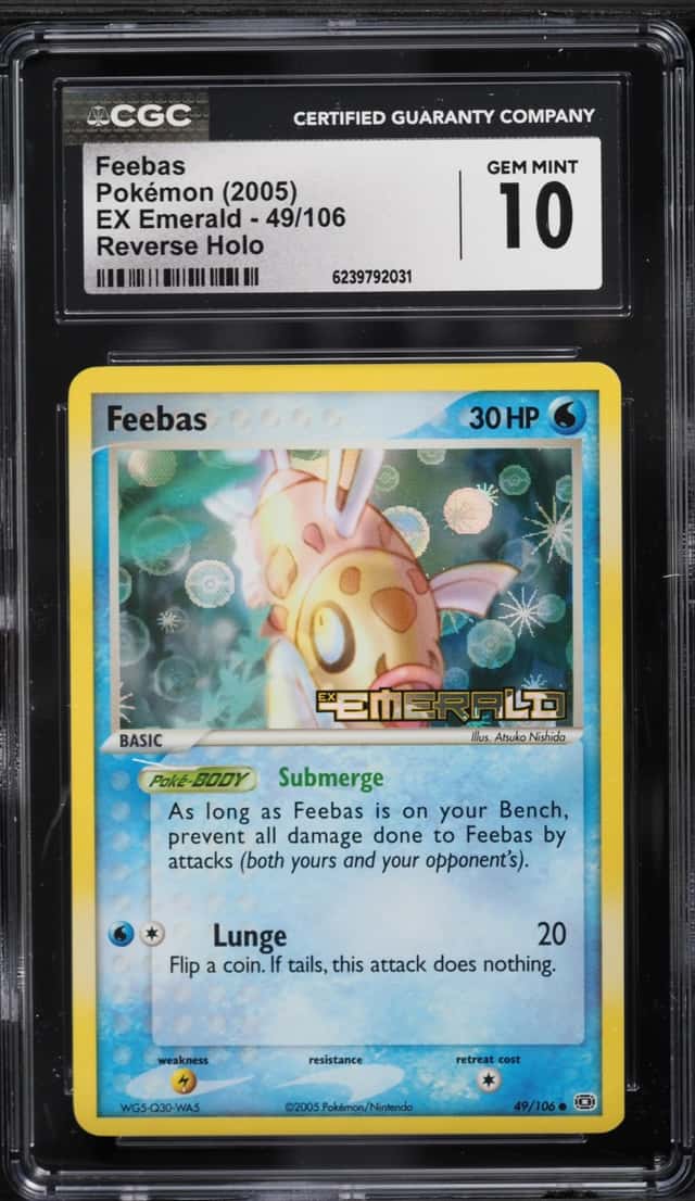 2005 Pokemon EX Emerald Reverse Holo Feebas #49 CGC 10 GEM MINT