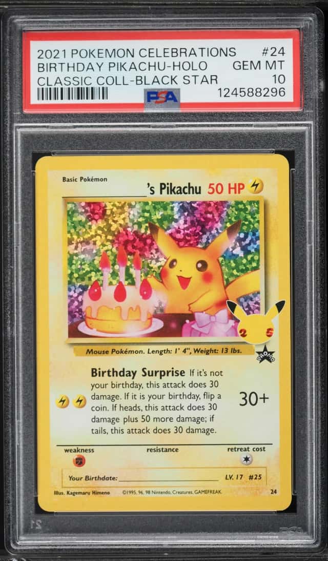 2021 Pokemon SWSH Promo Celebrations Classic Collection Holo Birthday Pikachu #24 PSA 10 GEM