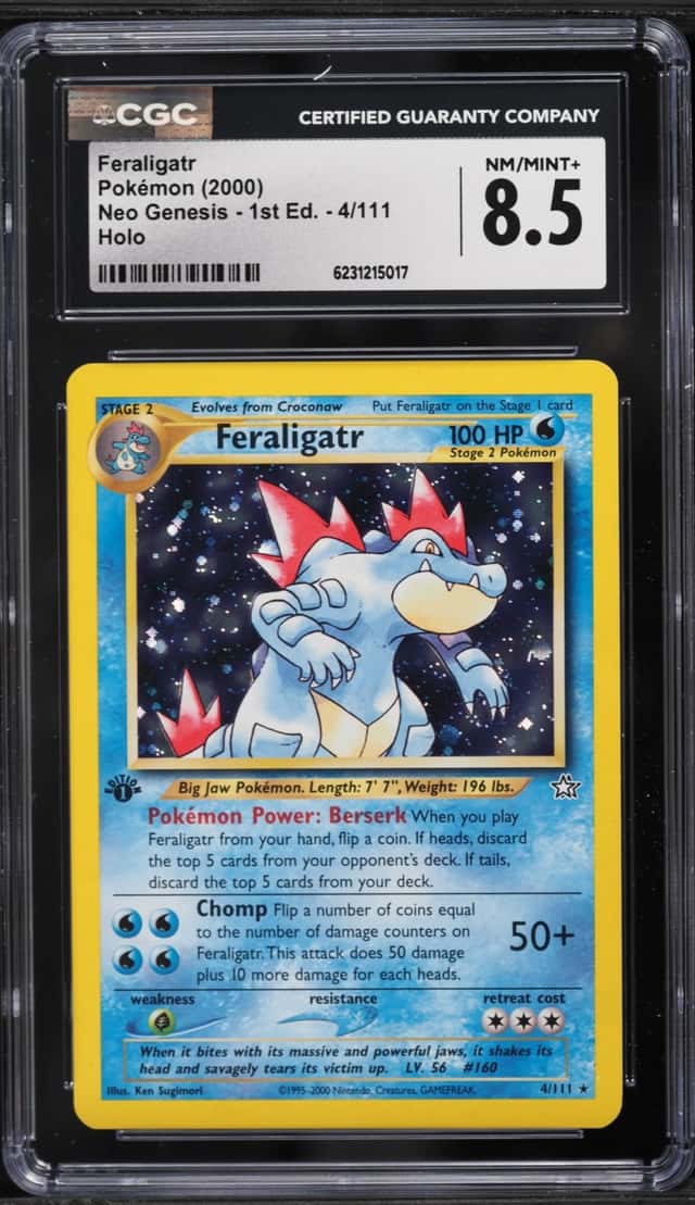 2000 Pokemon Neo Genesis 1st Edition Holo Feraligatr #4 CGC 8.5 NM-MT+