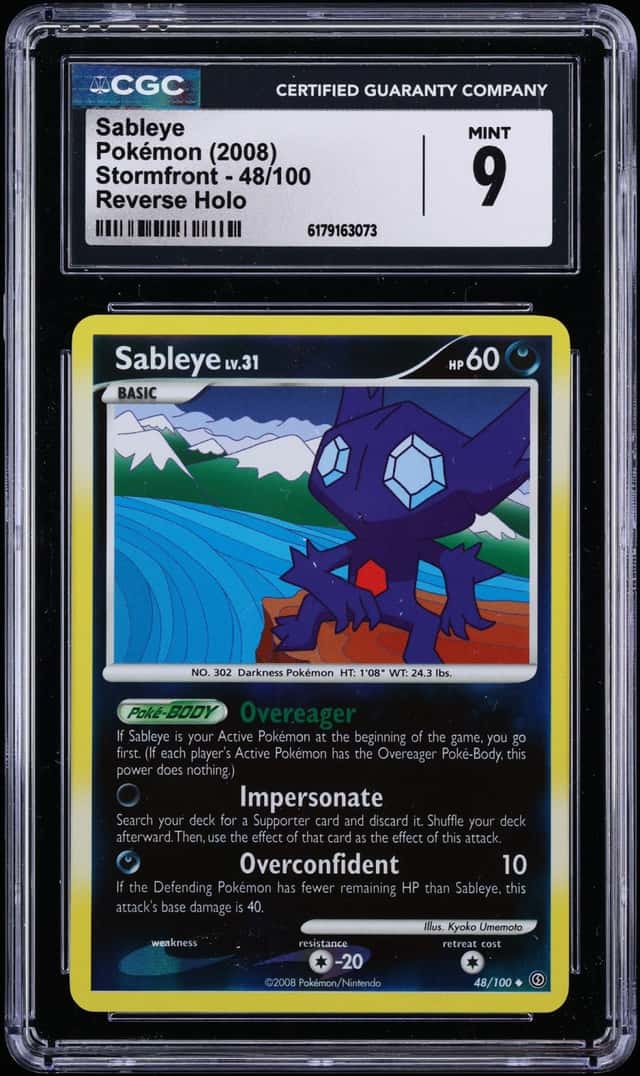 2008 Pokemon Diamond & Pearl Stormfront Reverse Holo Sableye #48 CGC 9 MINT