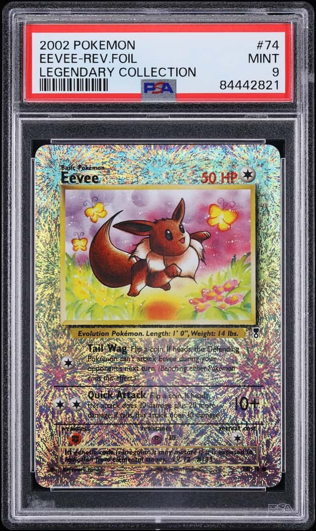 2002 Pokemon Legendary Collection Reverse Holo Eevee #74 PSA 9 MINT