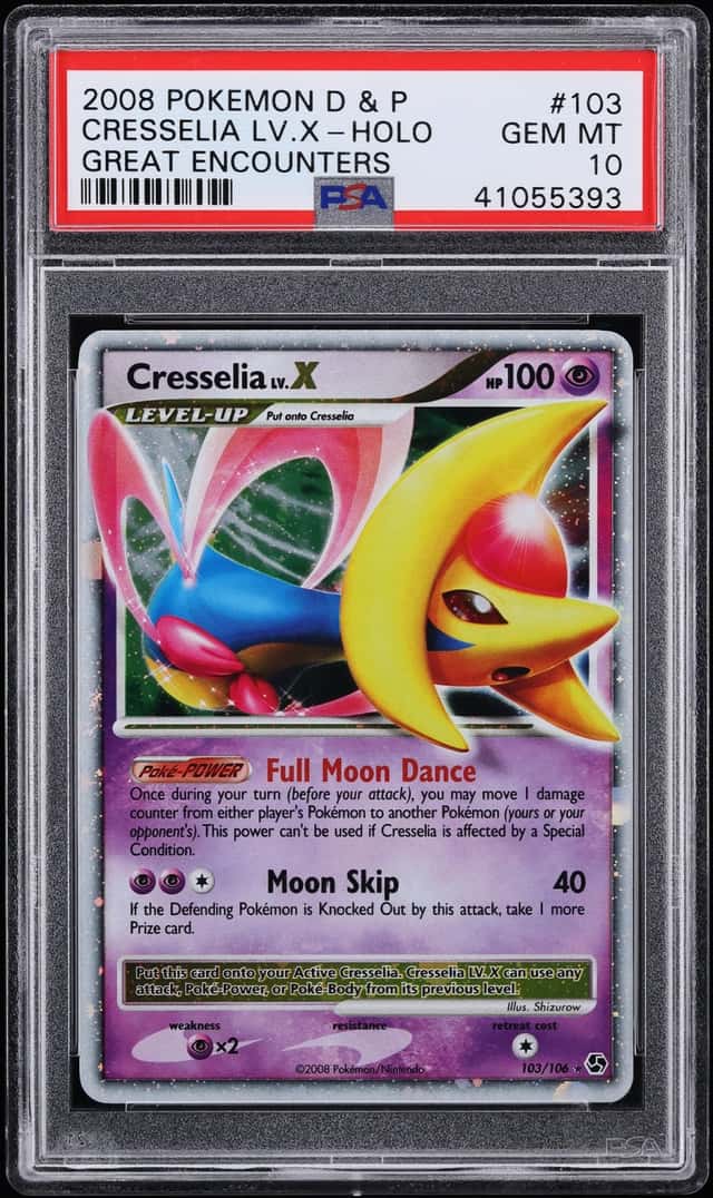 2008 Pokemon Diamond & Pearl Great Encounters Holo Cresselia LV.X #103 PSA 10 GEM MINT