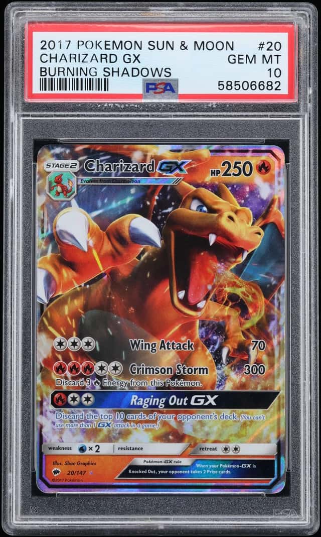2017 Pokemon Sun & Moon Burning Shadows Holo Charizard GX #20 PSA 10 GEM MINT