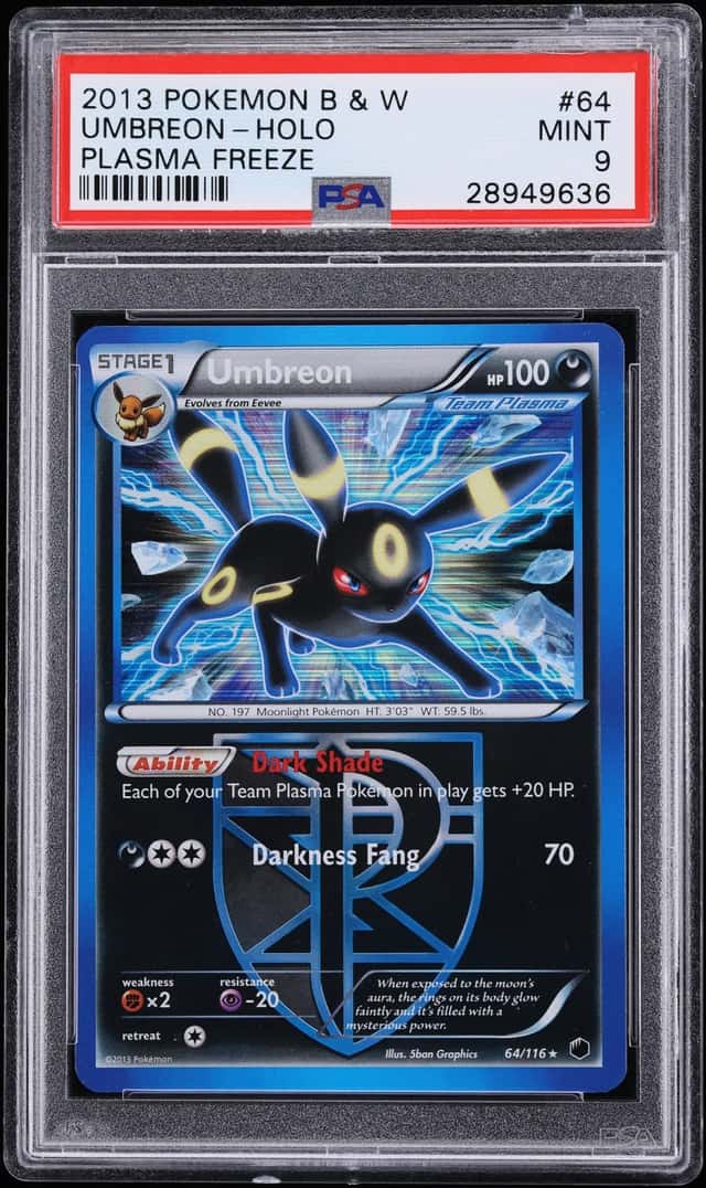 2013 Pokemon Black & White Plasma Freeze Holo Umbreon #64 PSA 9 MINT