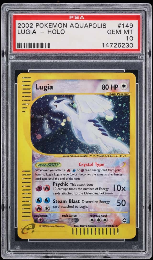 2003 Pokemon Aquapolis Holo Crystal Lugia #149 PSA 10 GEM MINT
