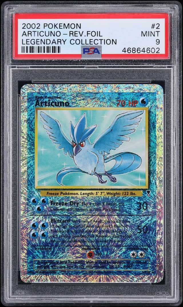 2002 Pokemon Legendary Collection Reverse Holo Articuno #2 PSA 9 MINT
