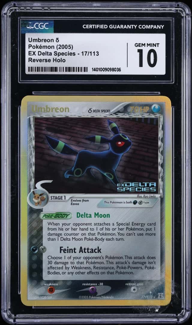 2005 Pokemon EX Delta Species Reverse Holo Umbreon #17 CGC 10 GEM MINT