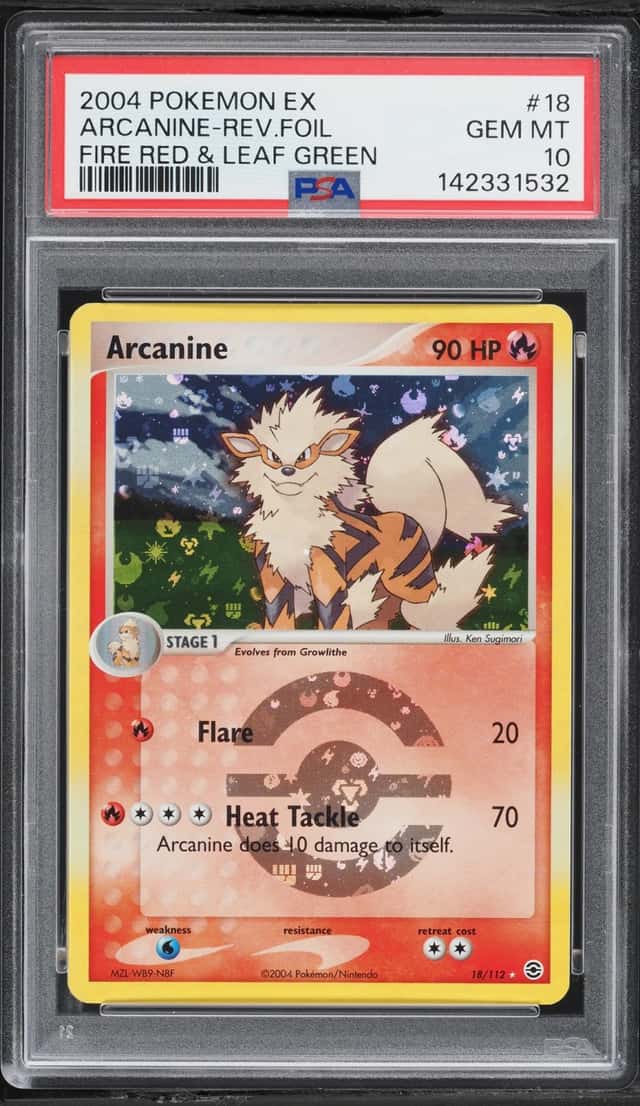 2004 Pokemon EX Fire Red & Leaf Green Reverse Holo Arcanine #18 PSA 10 GEM MINT