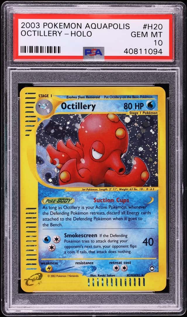 2003 Pokemon Aquapolis Holo Octillery #H20 PSA 10 GEM MINT