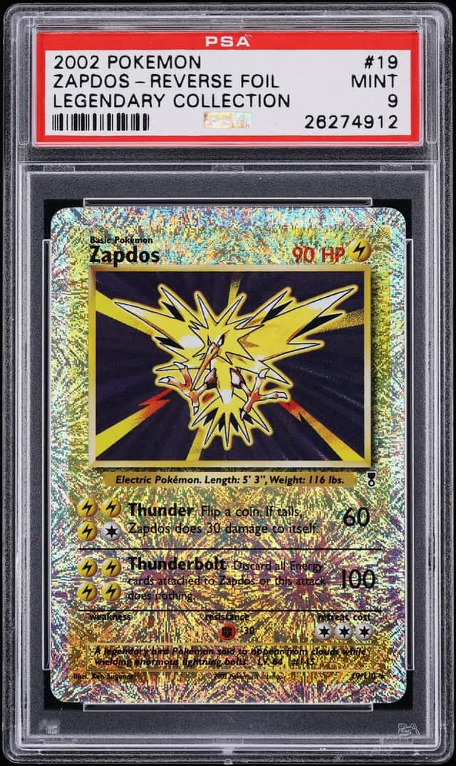 2002 Pokemon Legendary Collection Reverse Holo Zapdos #19 PSA 9 MINT