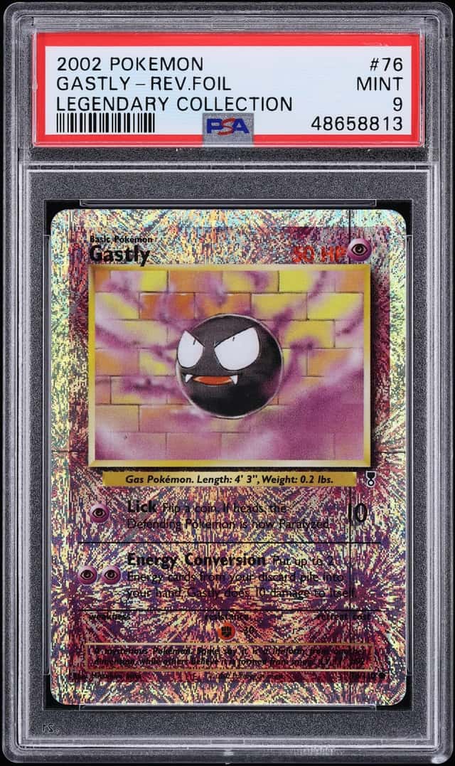 2002 Pokemon Legendary Collection Reverse Holo Gastly #76 PSA 9 MINT