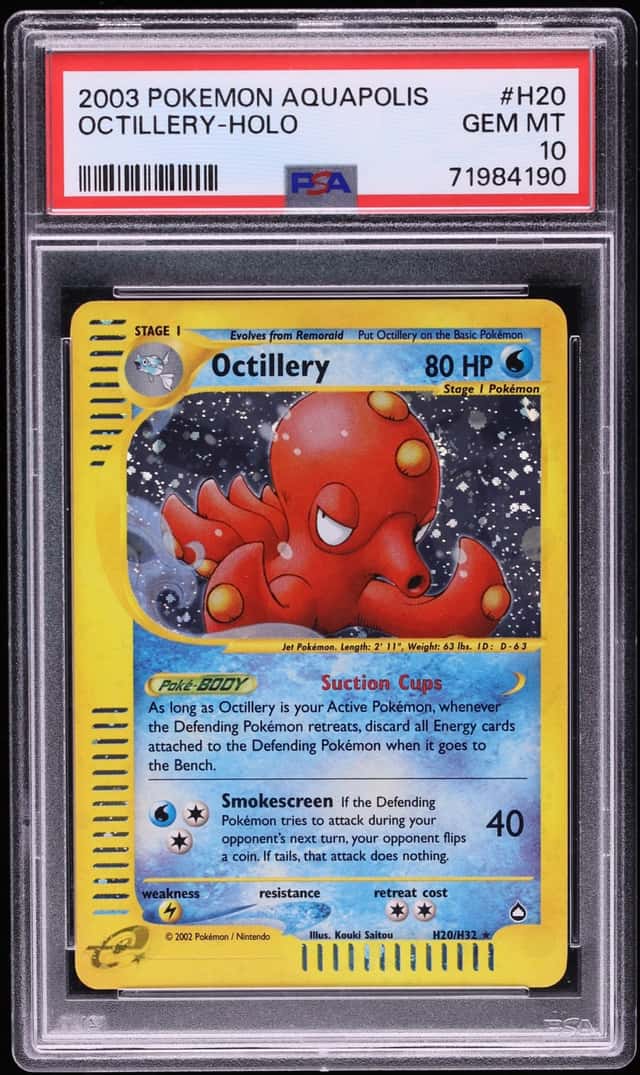 2003 Pokemon Aquapolis Holo Octillery #H20 PSA 10 GEM MINT