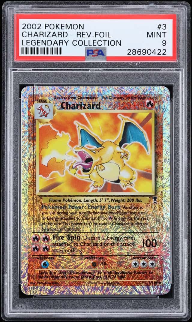2002 Pokemon Legendary Collection Reverse Holo Charizard #3 PSA 9 MINT