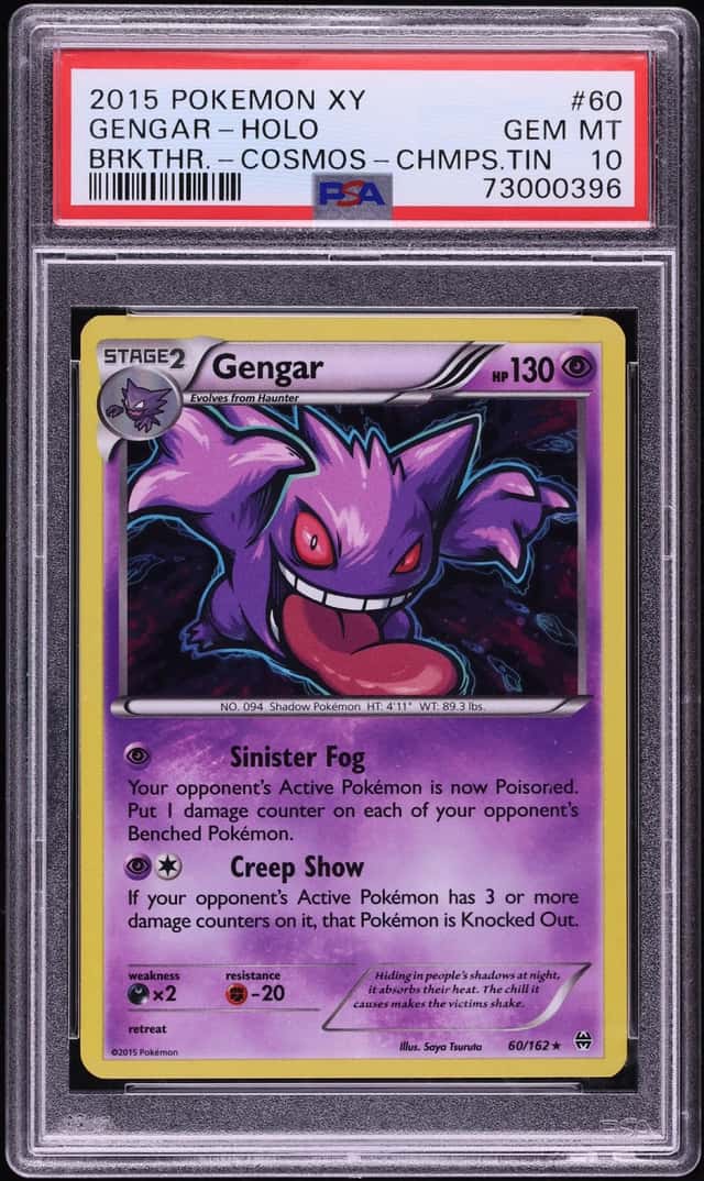 2015 Pokemon XY BREAKthrough Champions Tin Cosmos Holo Gengar #60 PSA 10 GEM MINT