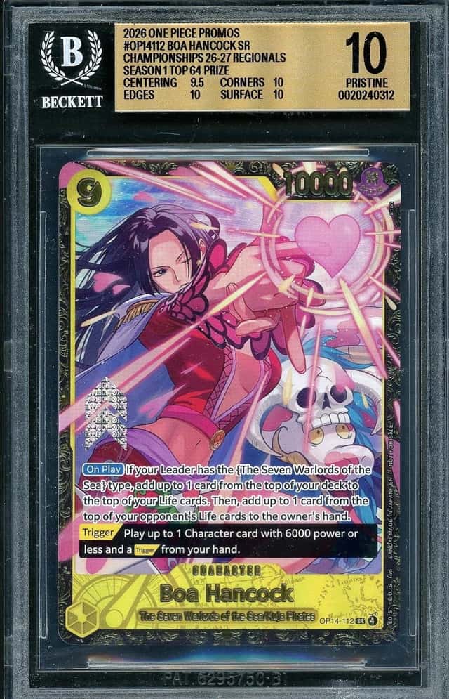 2026 One Piece Promo Boa Hancock SR 26-27 Regionals Season 1 Top 64 Prize BGS 10