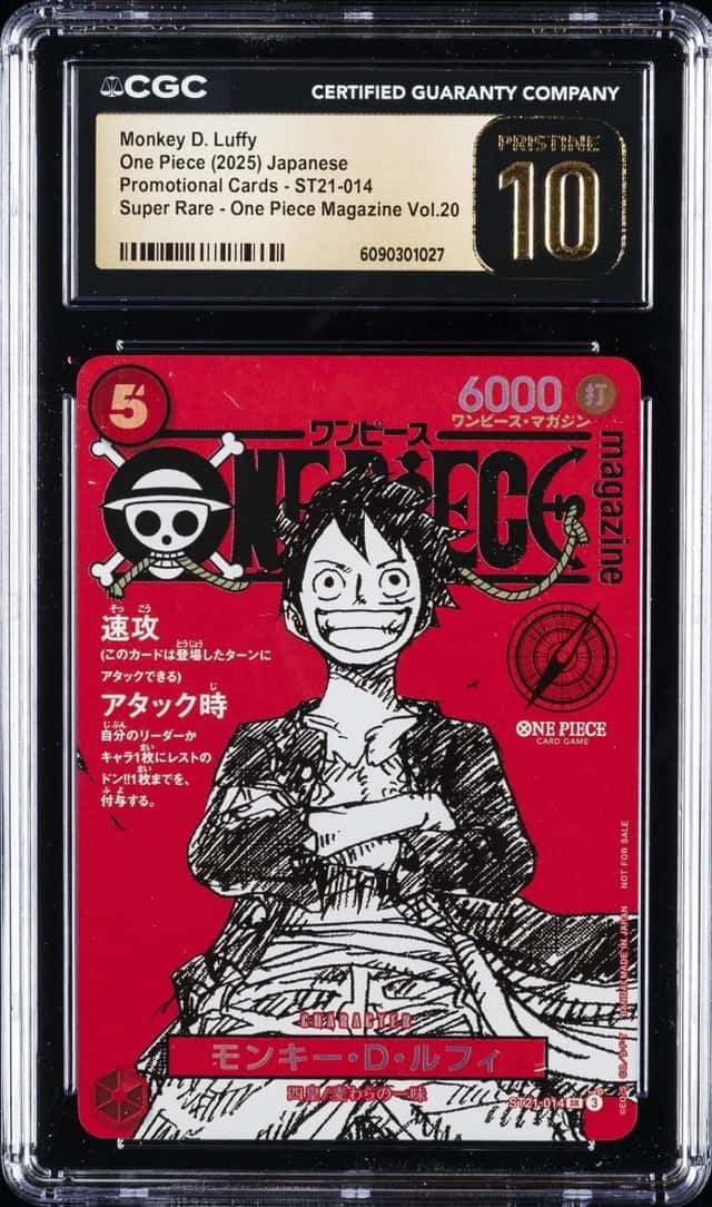 2025 ONE PIECE JAPANESE PROMO #ST21-014 MONKEY D. LUFFY CGC 10 PERFECT