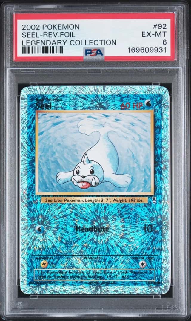 2002 POKEMON LEGENDARY COLLECTION #92 SEEL-REVERSE FOIL PSA 6