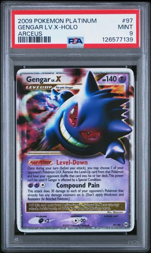 Pokemon Gengar LV.X Holo Platinum Arceus #97 PSA 9 Mint