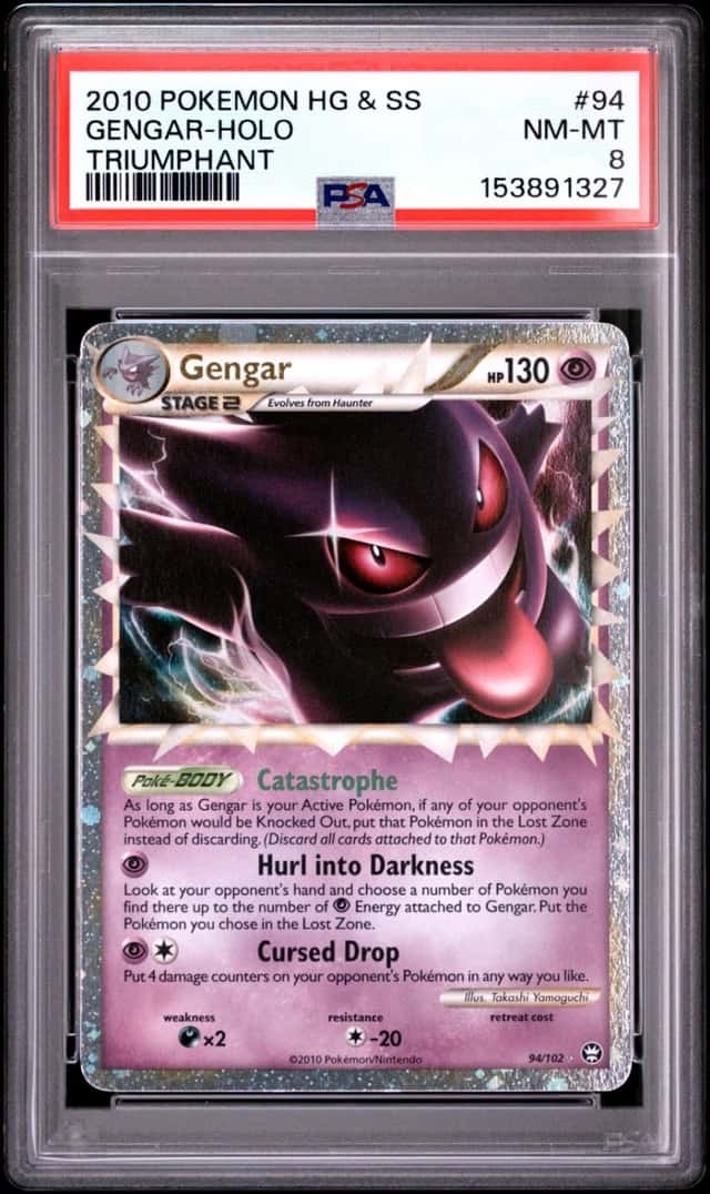 2010 POKEMON GENGAR-HOLO HEARTGOLD & SOULSILVER TRIUMPHANT #94 PSA 8