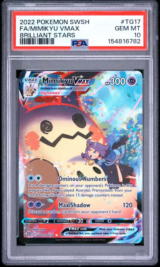 MIMIKYU VMAX 2022 BRILLIANT STARS TG17/TG30 TRAINER GALLERY RARE PSA 10 Q8268