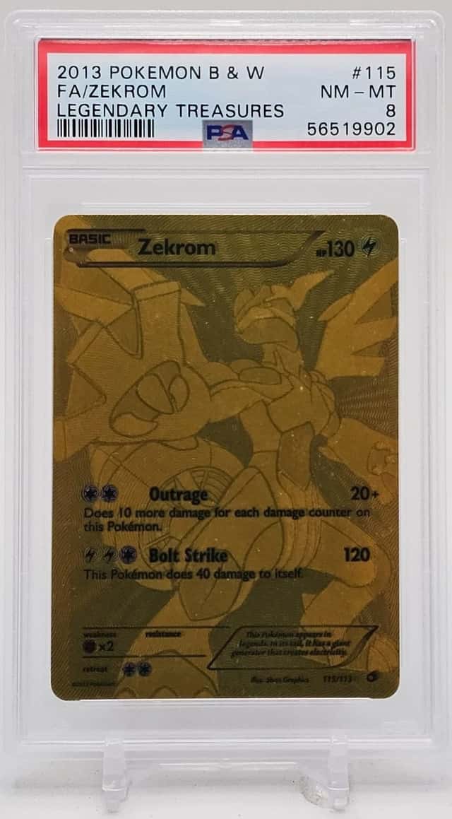 ZEKROM 2013 POKEMON B & W LEGENDARY TREASURES 115/113 RARE FULL ART PSA 8 Q7217