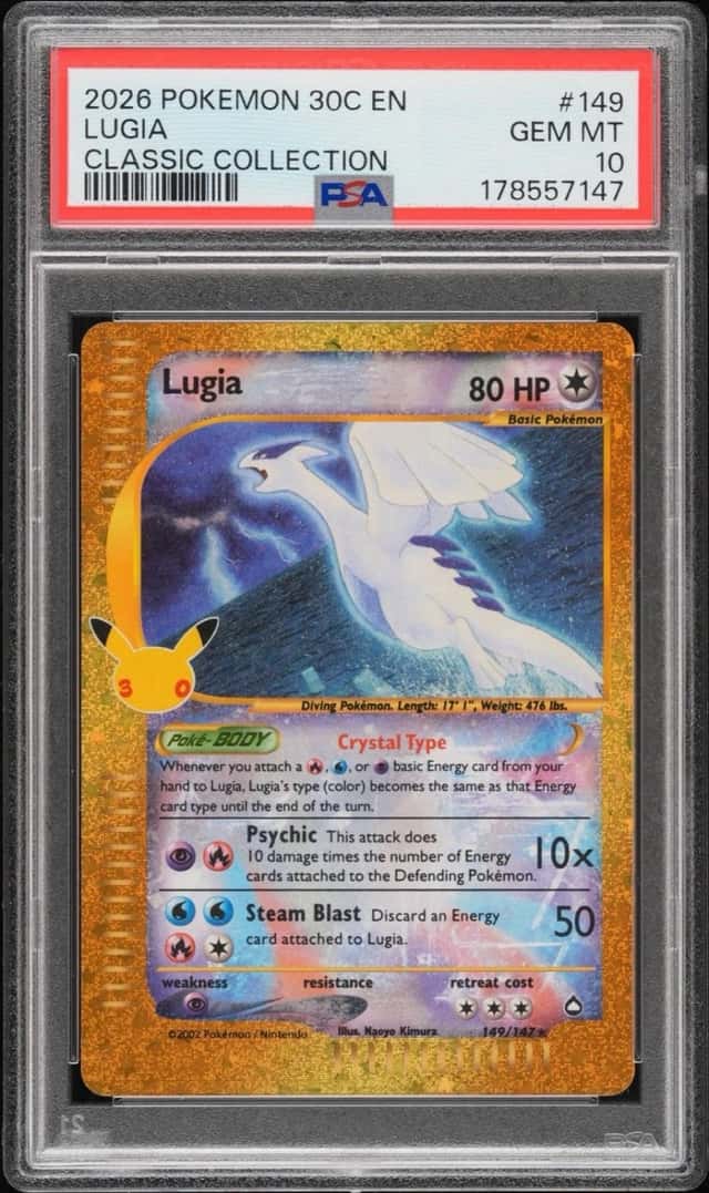 2026 POKEMON 30C EN-30TH CELEBRATION CLASSIC COLLECTION #149 LUGIA PSA 10