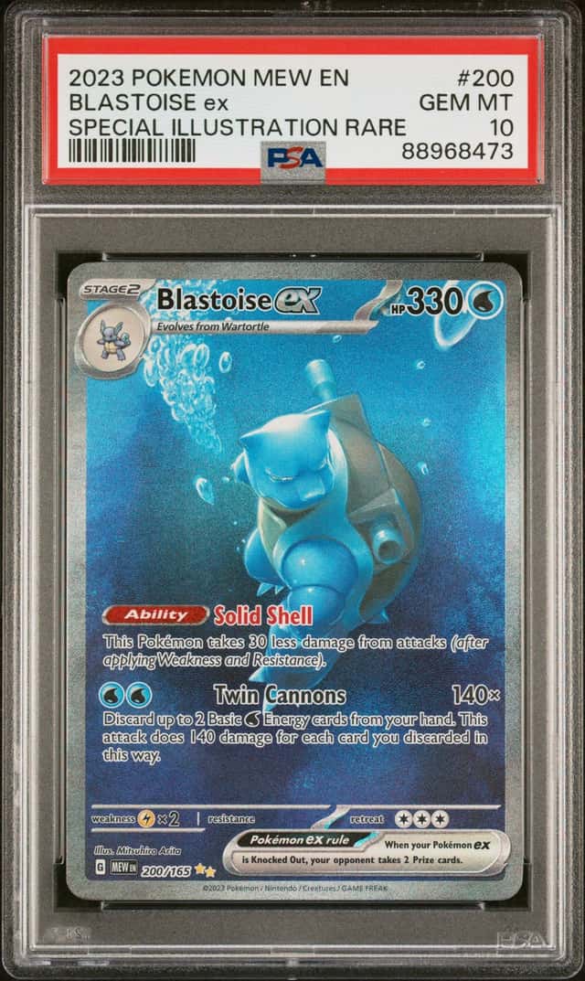 Blastoise ex 200/165 Sv: Scarlet & Violet 151 SIR Holo EN PSA 10 (2023)