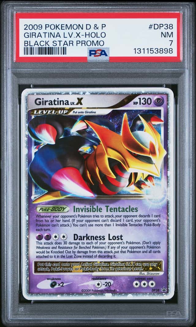 2009 POKEMON DIAMOND & PEARL BLACK STAR PROMO #DP38 GIRATINA LV.X-HOLO PSA 7