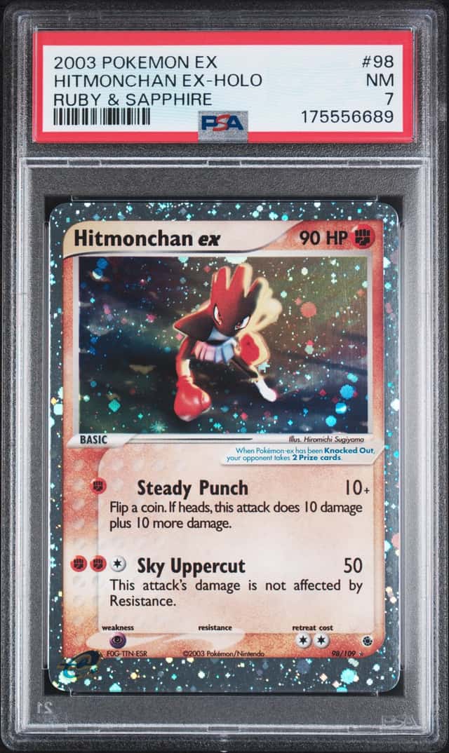 2003 Pokemon - Hitmonchan EX - holo - Ruby & Sapphire 98/109 PSA 7 Near mint !