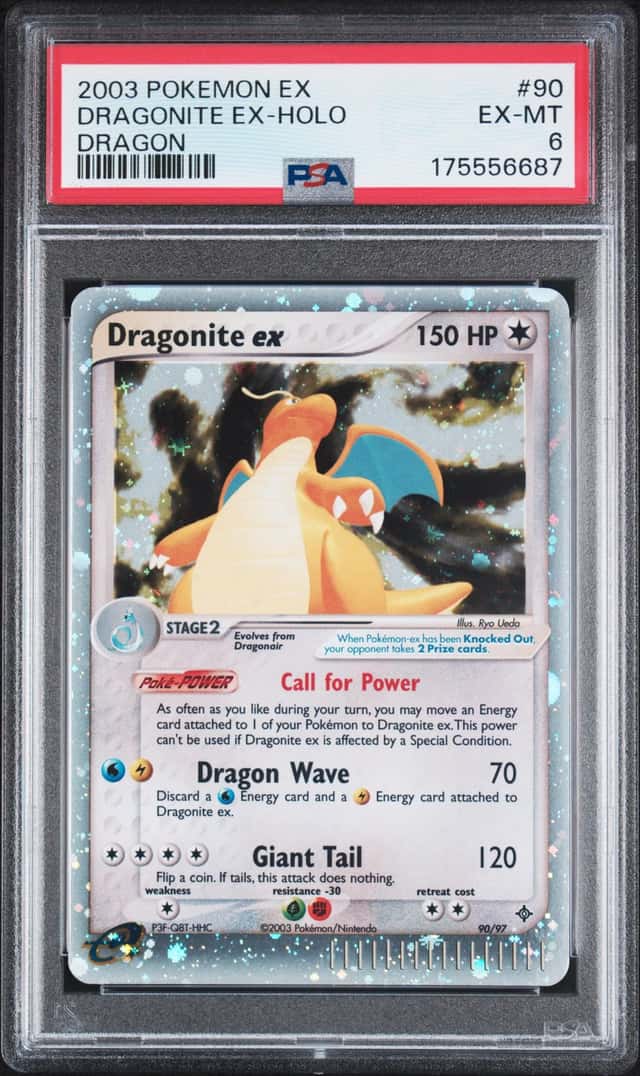 2003 Pokemon EX Dragon - Dragonite ex 90/97 - Holo PSA 6 Excellent Mint