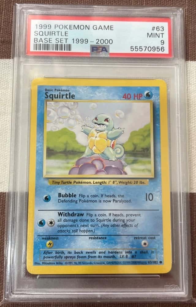 1999 Pokémon Squirtle Base Set 1999-2000 PSA 9 MINT