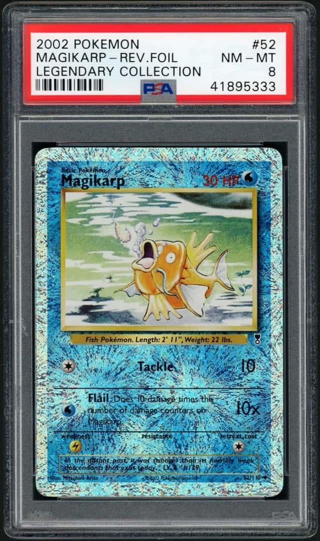 2002 MAGIKARP PSA 8 REVERSE FOIL Pokemon Legendary Coll. 52/110 #52 NM-MT