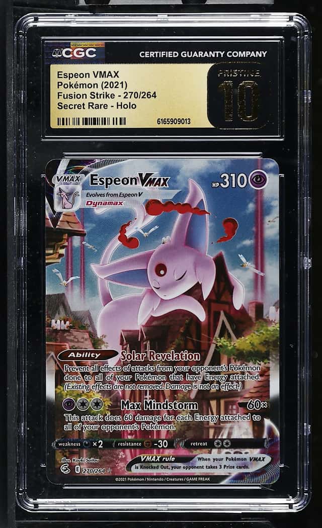 2021 POKEMON SWSH FUSION STRIKE #270 FA/ESPEON VMAX SECRET CGC 10 PRISTINE