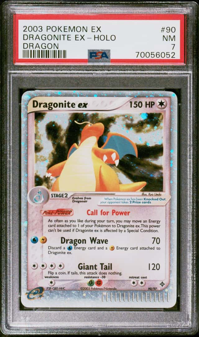 2003 Pokemon Ex Dragon #90 Dragonite Ex Holo R PSA 7 NM