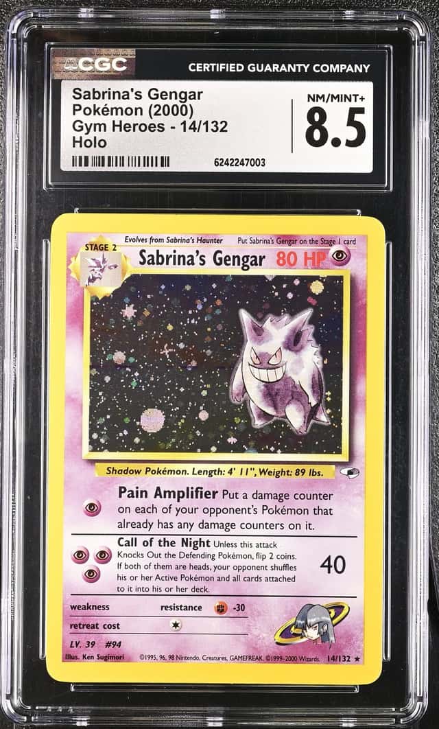 2000 Pokemon Gym Heroes #14 Sabrina's Gengar Holo CGC 8.5 NM-MT+