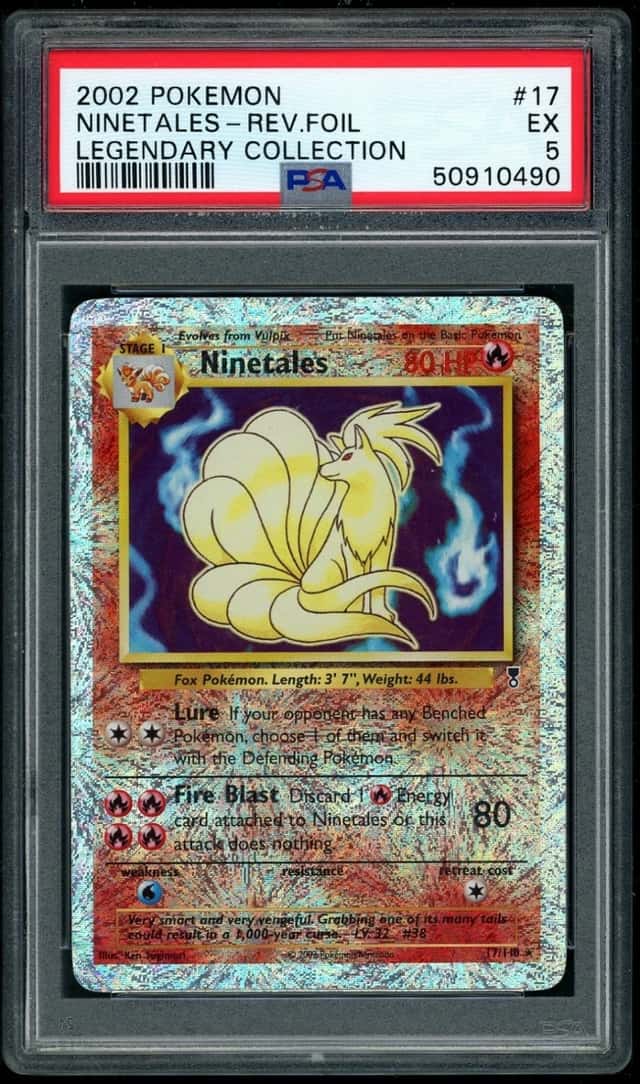 POKEMON NINETALE 2002 LEGENDARY COLLECTION #17 REV.FOIL PSA 5