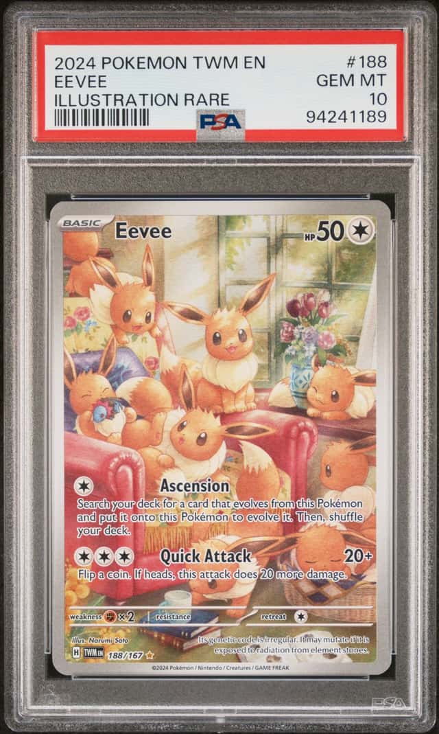 2024 Pokemon TWM EN Illustration Rare #188 Eevee PSA 10 GEM MINT
