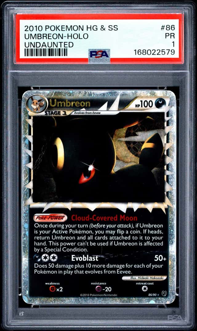 POKEMON UMBREON 2010 HEARTGOLD & SOULSILVER UNDAUNTED #86 HOLO PSA 1