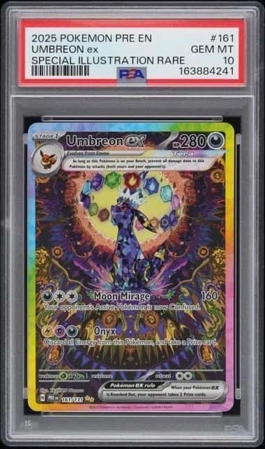POKEMON UMBREON ex 2025 PRISMATIC EVOLUTIONS #161 SPECIAL ILLUS. RARE PSA 10