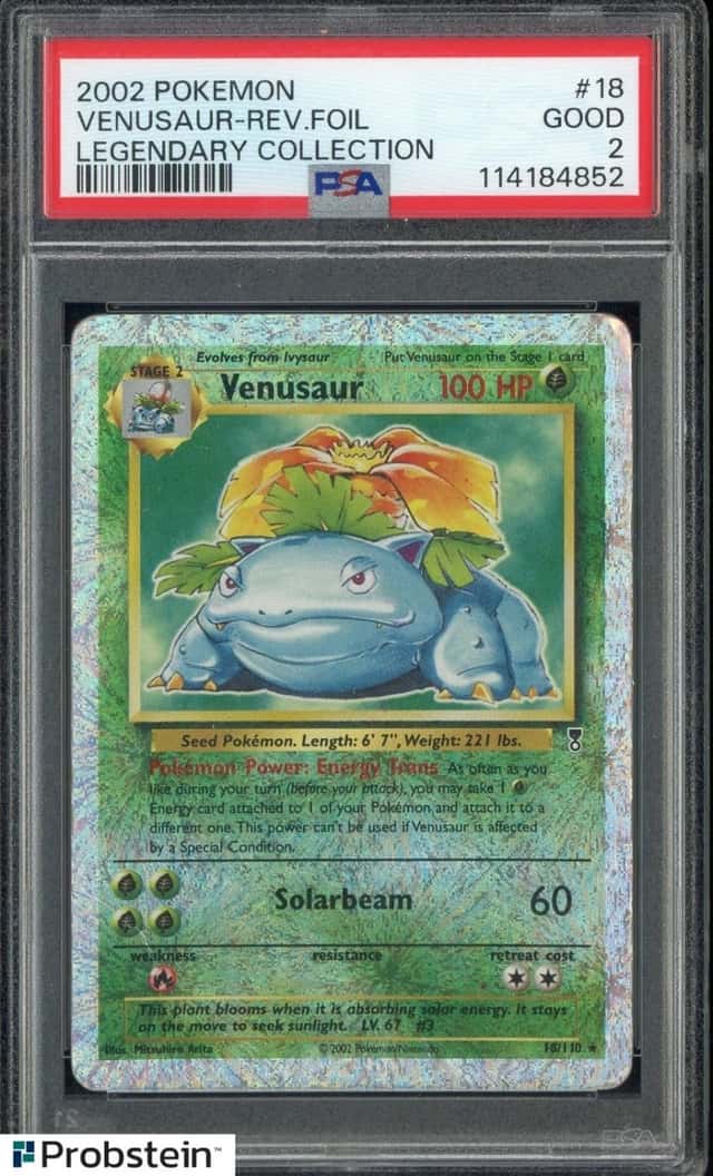 2002 Pokemon Legendary Collection #18 Venusaur Reverse Foil PSA 2 GOOD