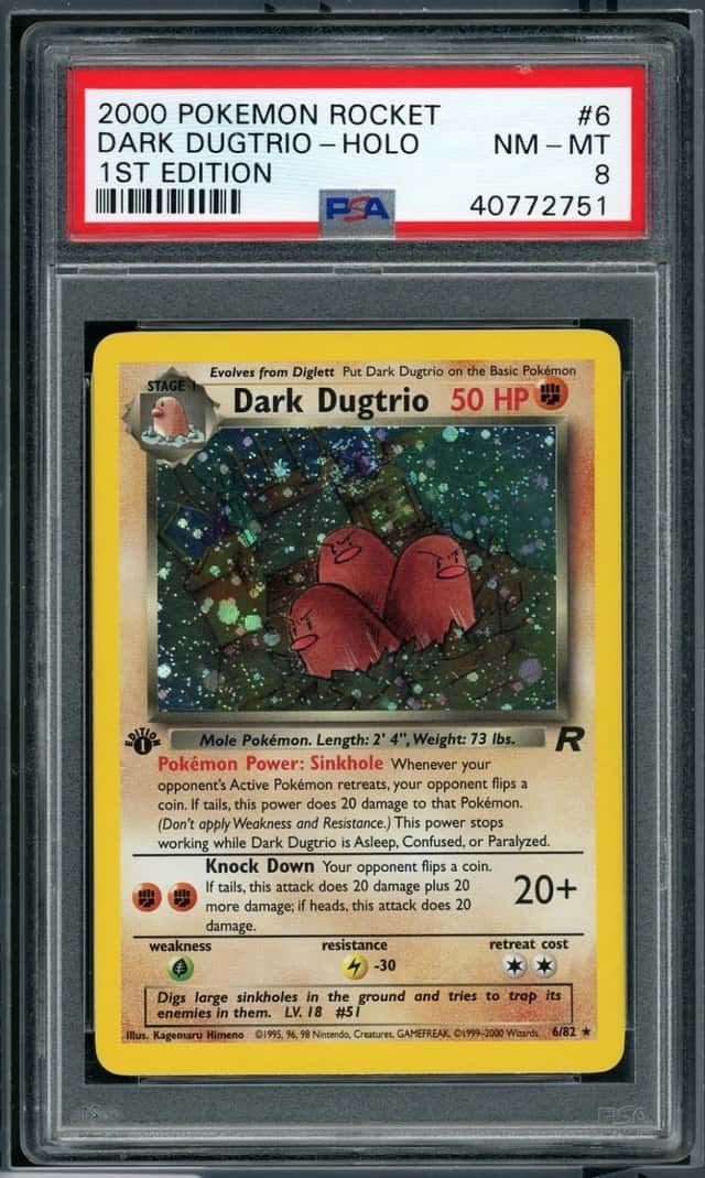 2000 POKEMON DARK DUGTRIO-HOLO 1ST EDITION ROCKET #6 PSA 9