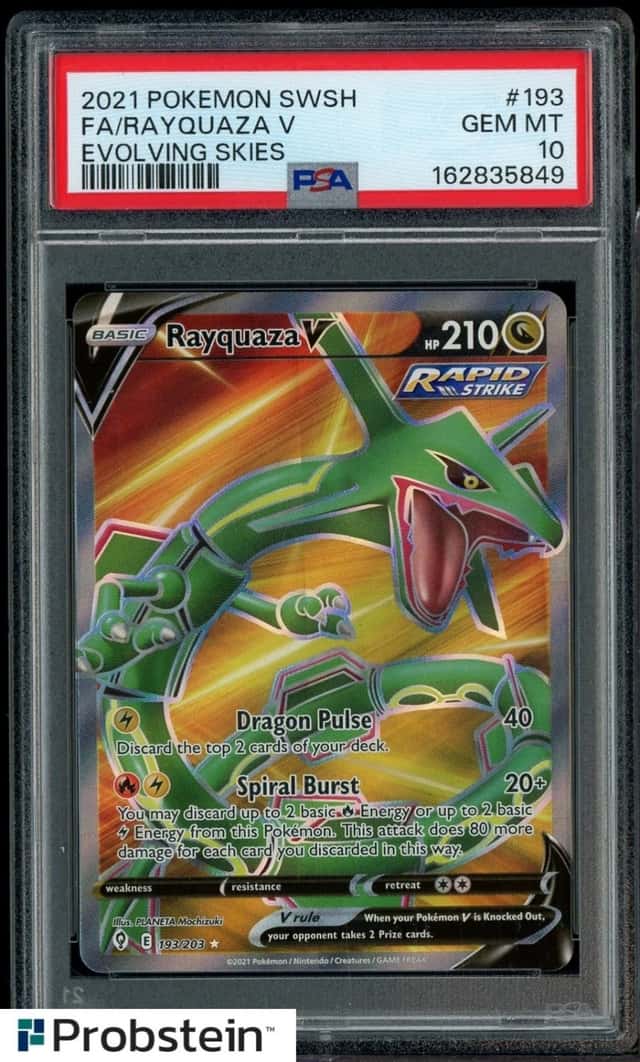 2021 Pokemon SWSH Evolving Skies Ultra Rare #193 Rayquaza V PSA 10 GEM MINT