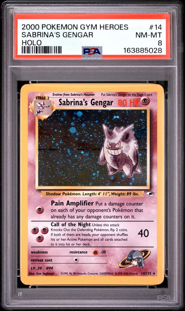 2000 Pokemon Gym Heroes Sabrina's Gengar Holo #014/132 PSA 8 (28)