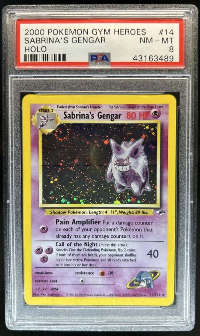2000 Pokemon Gym Heroes Sabrina's Gengar Holo #014/132 PSA 8 (89)