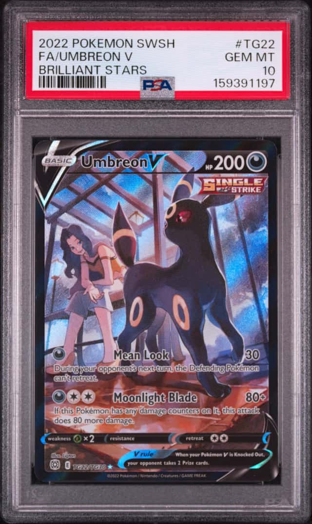 2022 Pokemon SWSH Brilliant Stars Umbreon V Trainer Gallery #TG22/TG30 PSA 10