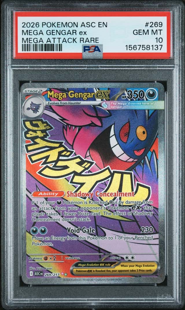 8137 Mega Gengar ex 2026 Pokemon Ascended Heroes #269/217 Attack Rare PSA 10