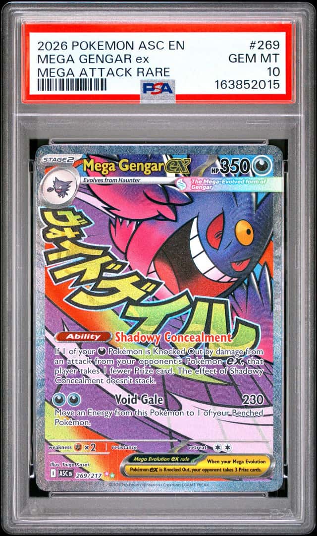 2026 Pokemon Ascended Heroes Mega Gengar ex Attack Rare #269/217 PSA 10 GEM MINT