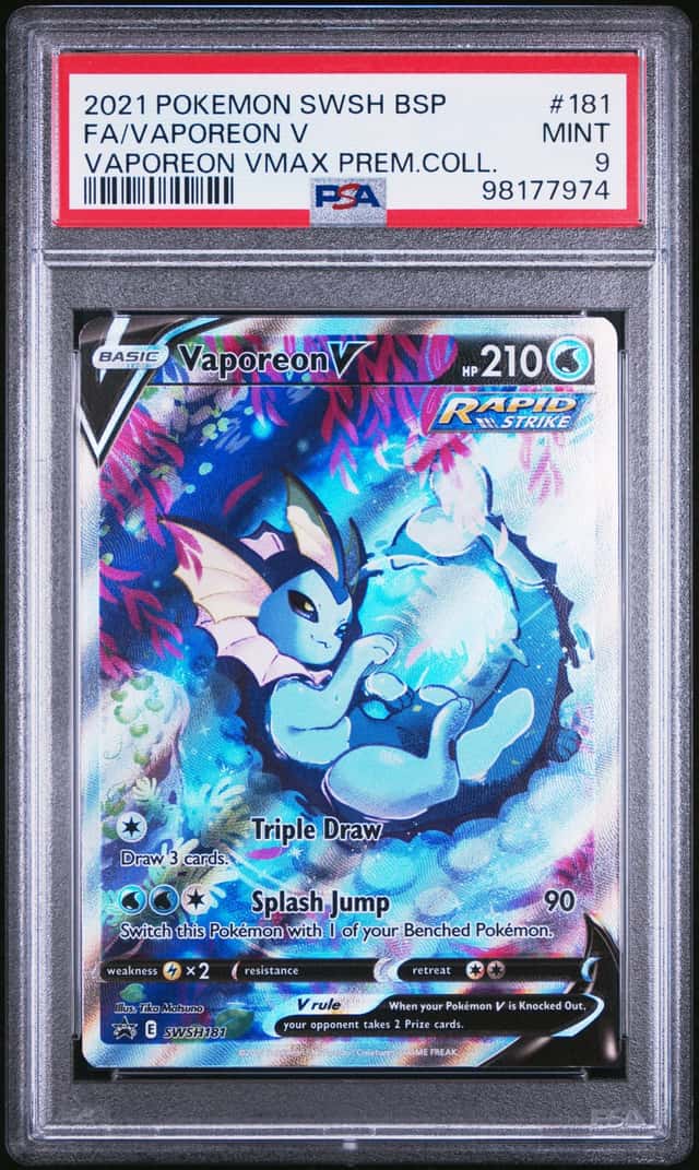 Pokemon SWSH Black Star Promos Vaporeon V 2021 #SWSH181 PSA 9